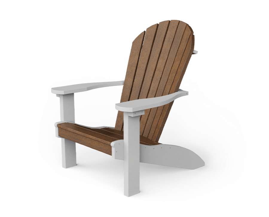 Mahogany and white Adirondack chair.