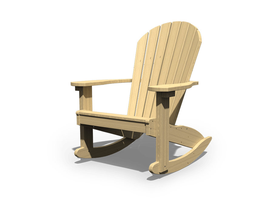 Wood Adirondack Rocker.